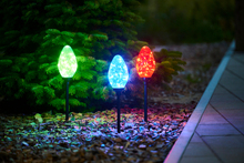 Lanterner 3 x 20 LED rød/blå/grøn 3-pk.